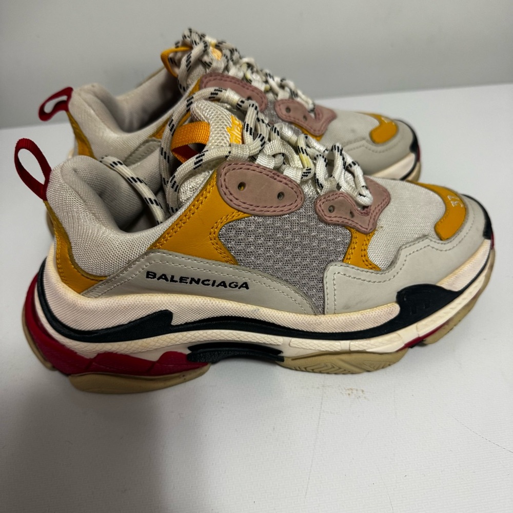 Balenciaga Triple S Style Multi-Color Sneakers — Yellow/Pink/Red/Black